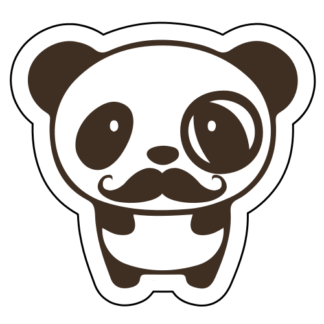 Mr. Panda Moustache Sticker (Brown)